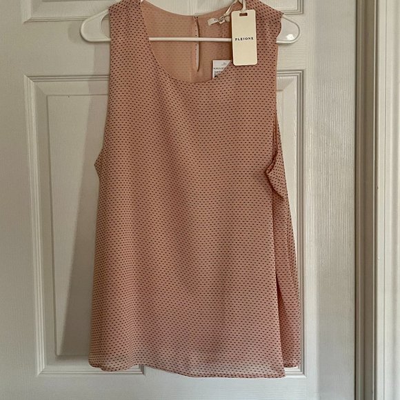 Tops - NWT: Blush Black Dot Sleeveless Top. XL